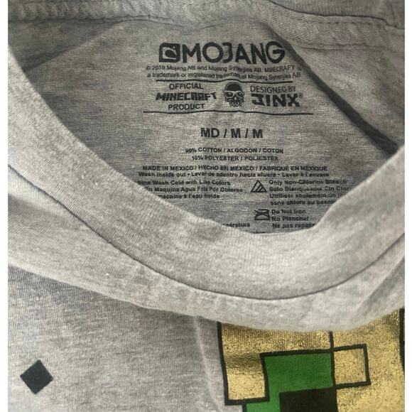 Mojang Boys Gray Graphic Short Sleeve Crew Neck T-Shirt Youth Size Medium - Picture 5 of 5